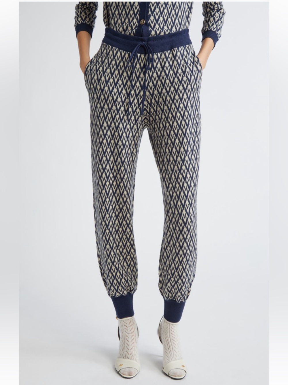 Valentino Garavani Toute la V Jacquard Virgin
Wool Joggers